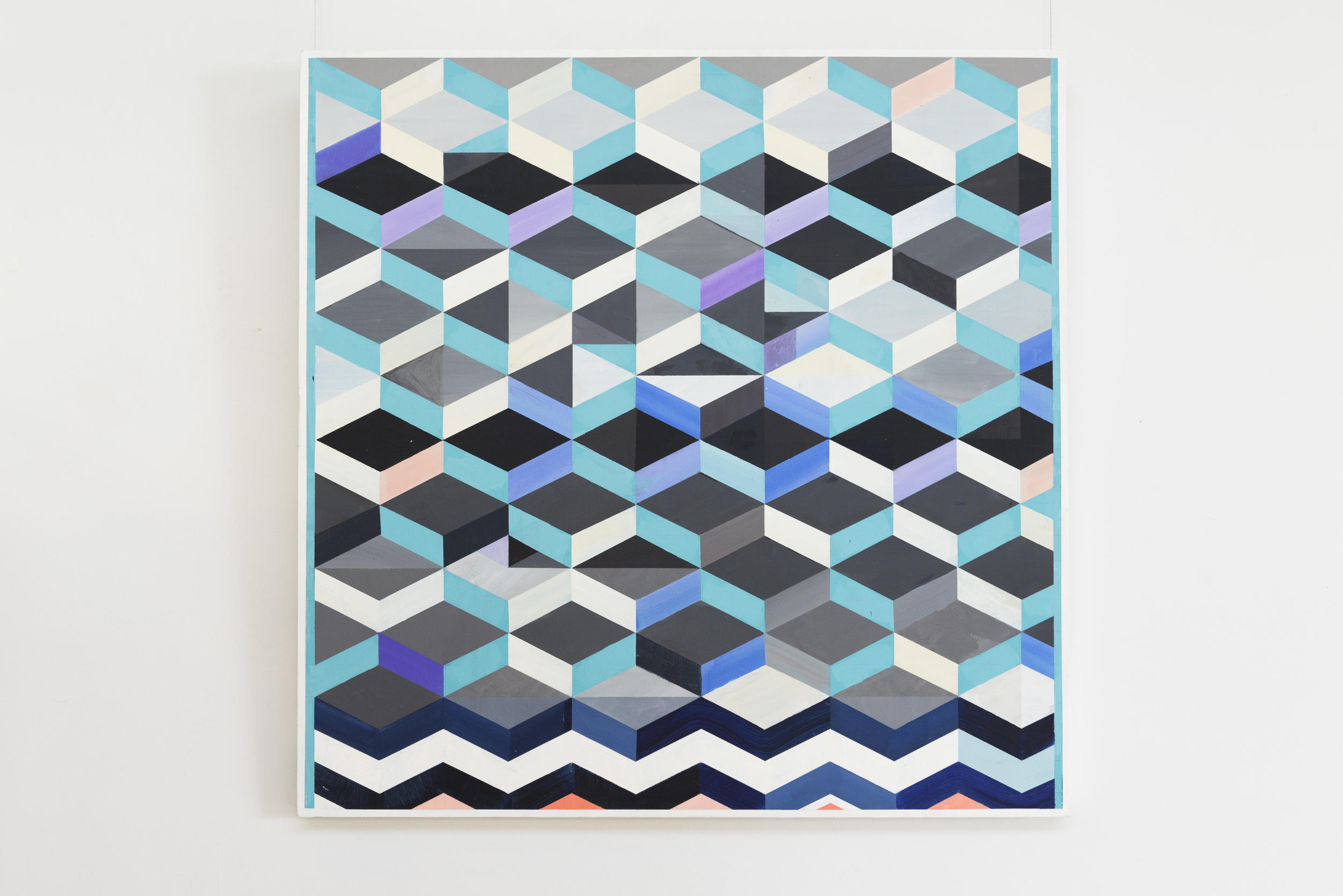 Tumbling Blocks (blue)