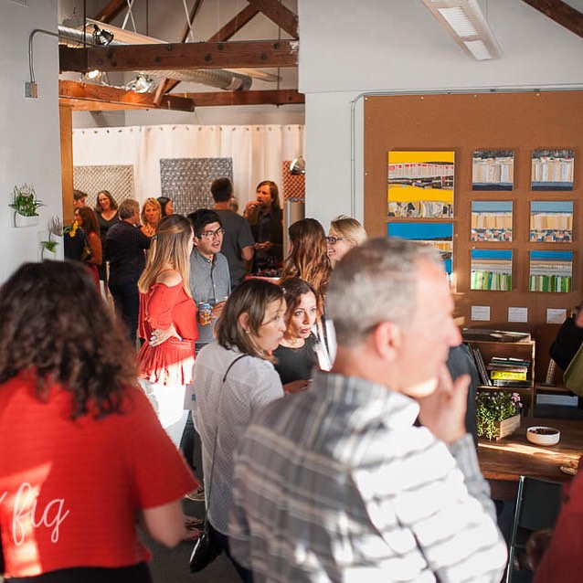 A teaser photo from the photographer of the Bluebird Art Show and @reddotstudio opening. Featuring works from @hollysavas @reneedjohnson @ealishwilson and @ssataman. Fun (and busy!) evening showcasing the best of art and architecture from the San Fra