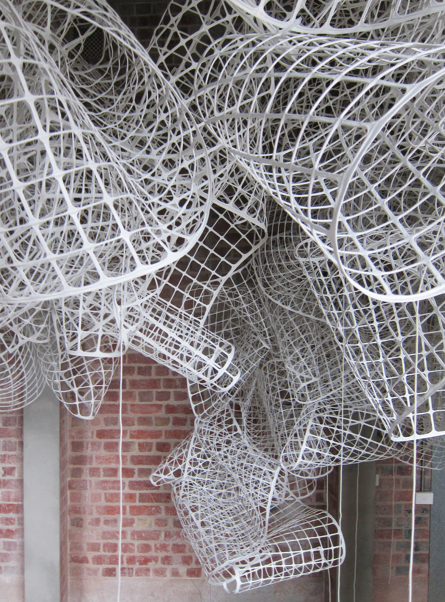   Runnel,  2011. Detail. Finalist in Substation Contemporary Art Prize.  Plastic trellis, rope, light. Dimensions variable. 