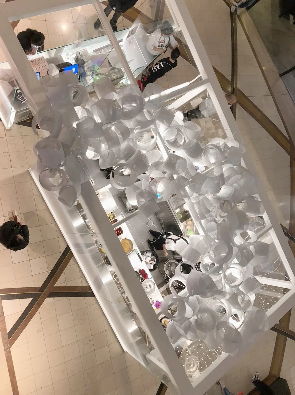  View across ceiling work, 2021. Completed with Architects EATAS for Machi Machi.  Photo: John Warwicker 