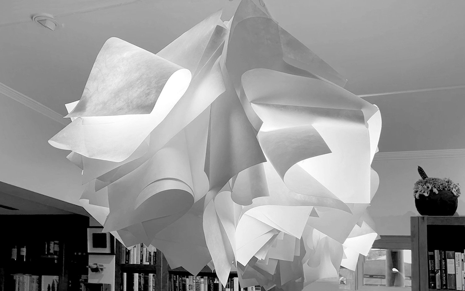 floating mountain running waters in endless ease , 2022. Site specific, bespoke, private commission - with Daniel Giffin.