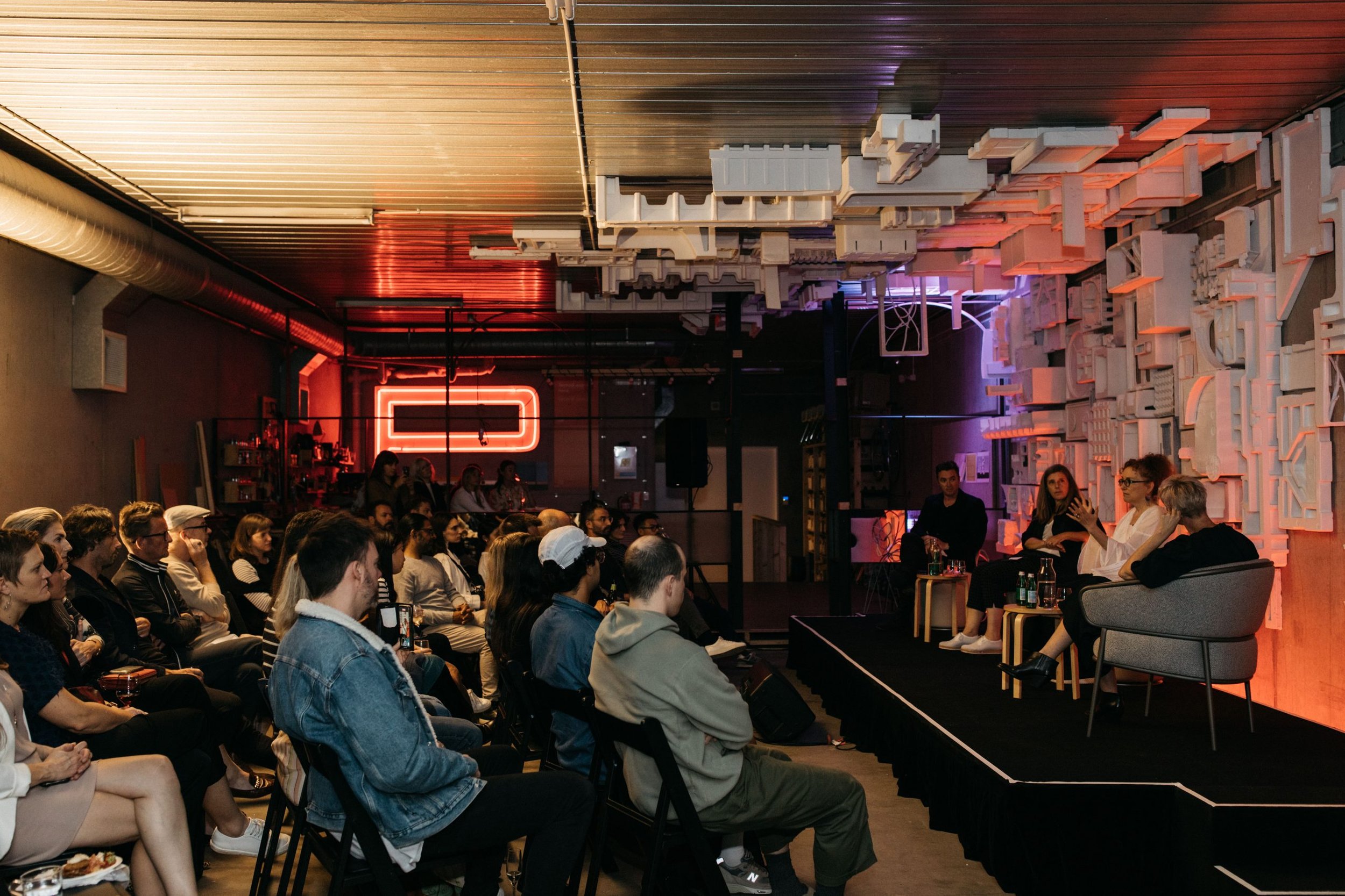  Panel discussion between; the artist Naomi Troski, Nick Travers, Director of Techne Architecture + Interior Design, Sophie Ullin, Art Advisor and Alice Blackwood, Indesign Magazine &amp; the Communications Collective.  