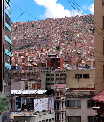 The steep hills of La Paz, rising up to around 4km in altitude