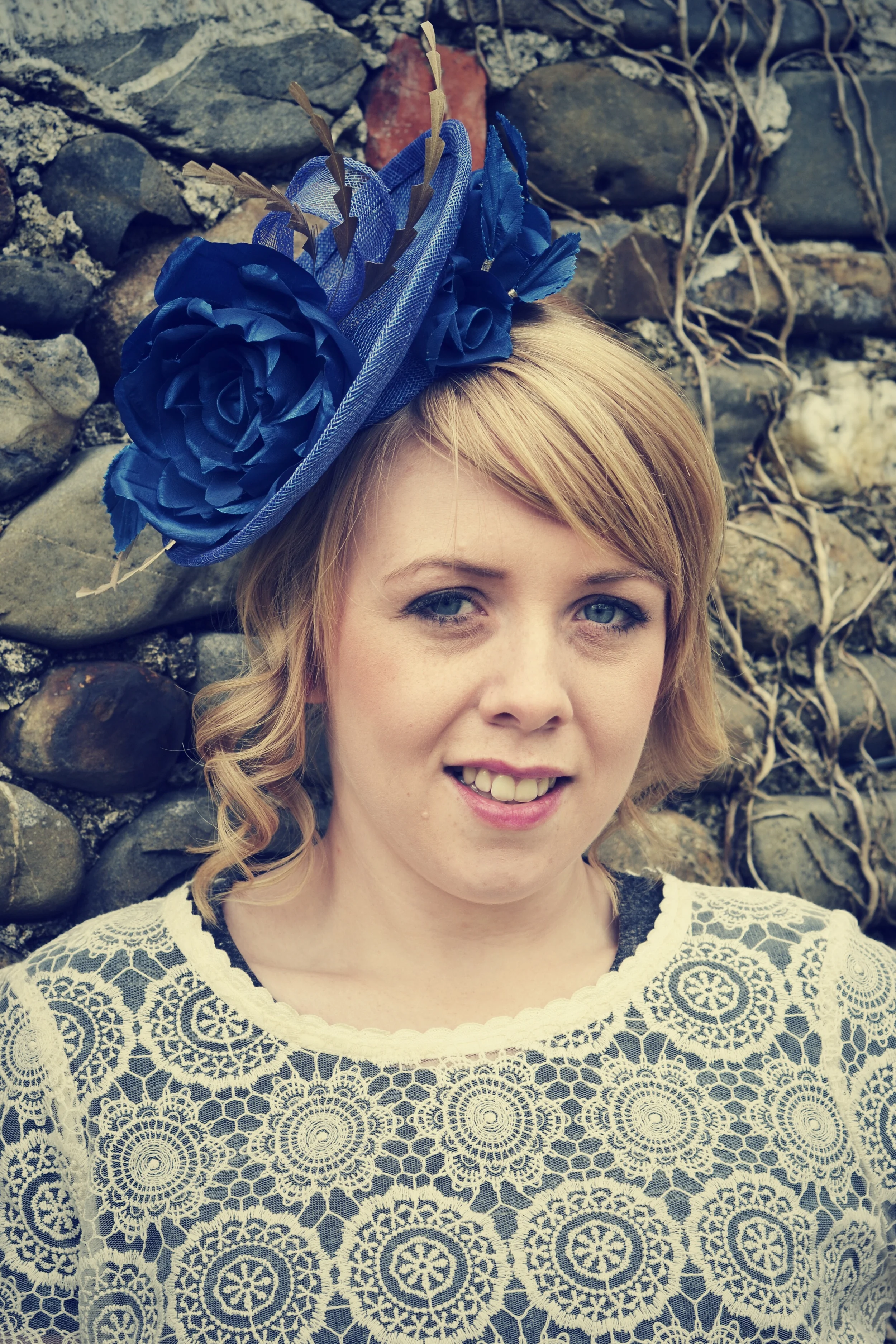 Mini saucer hat with handmade roses