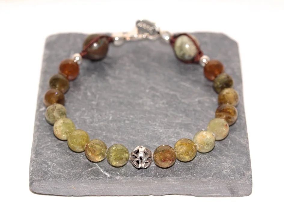 Copy of Green garnet bracelet with 925 silver from JAWERY PARIS
