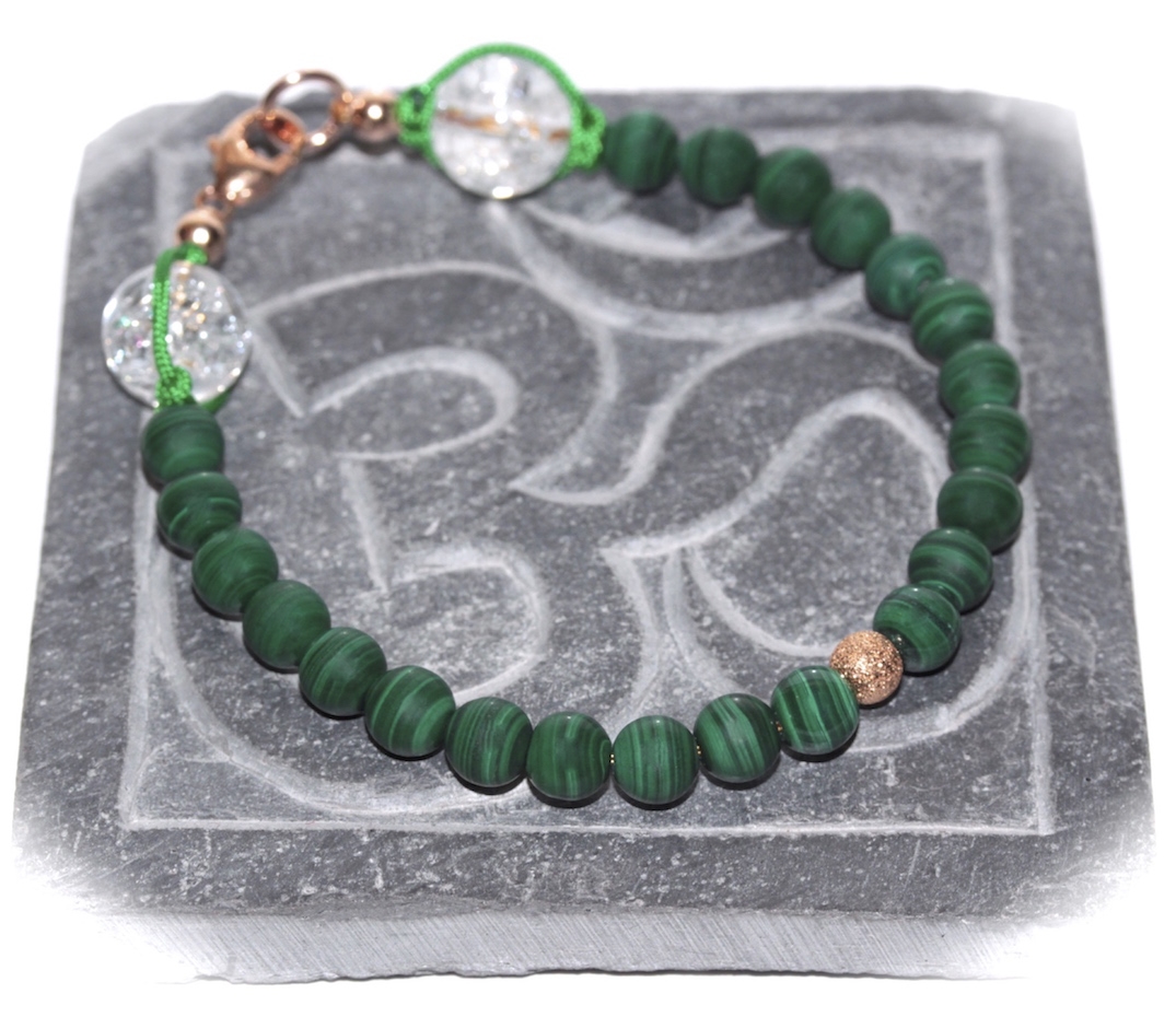 Malachite bracelet with rose gold from JAWERY Paris