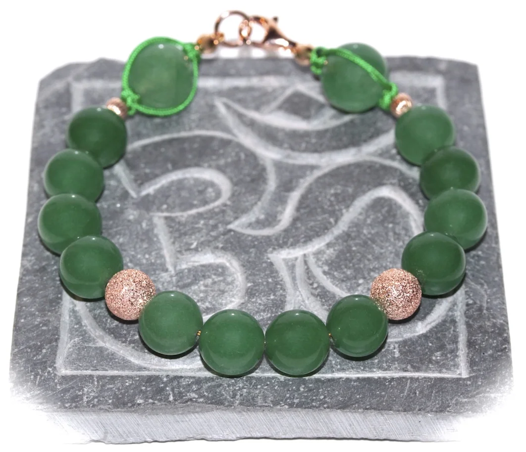 Copy of Jade bracelet with rose gold from JAWERY Paris