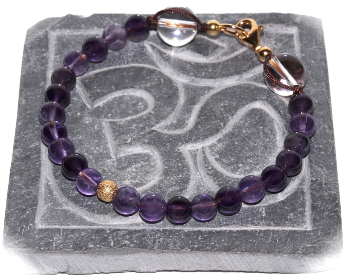 Bracelet en améthyste et or jaune - Atelier JAWERY