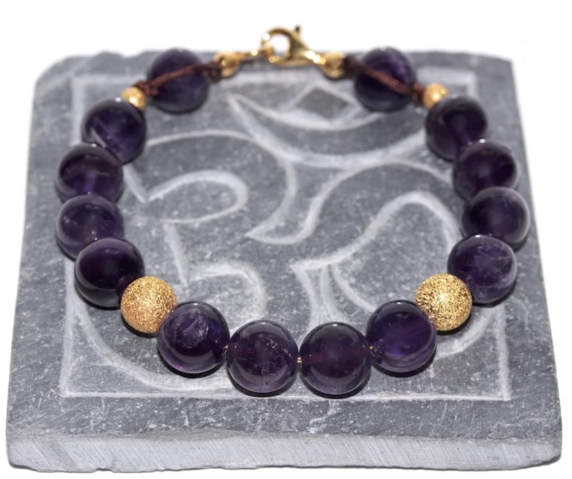 Copy of Amethyst bracelet with yellow gold from JAWERY Paris
