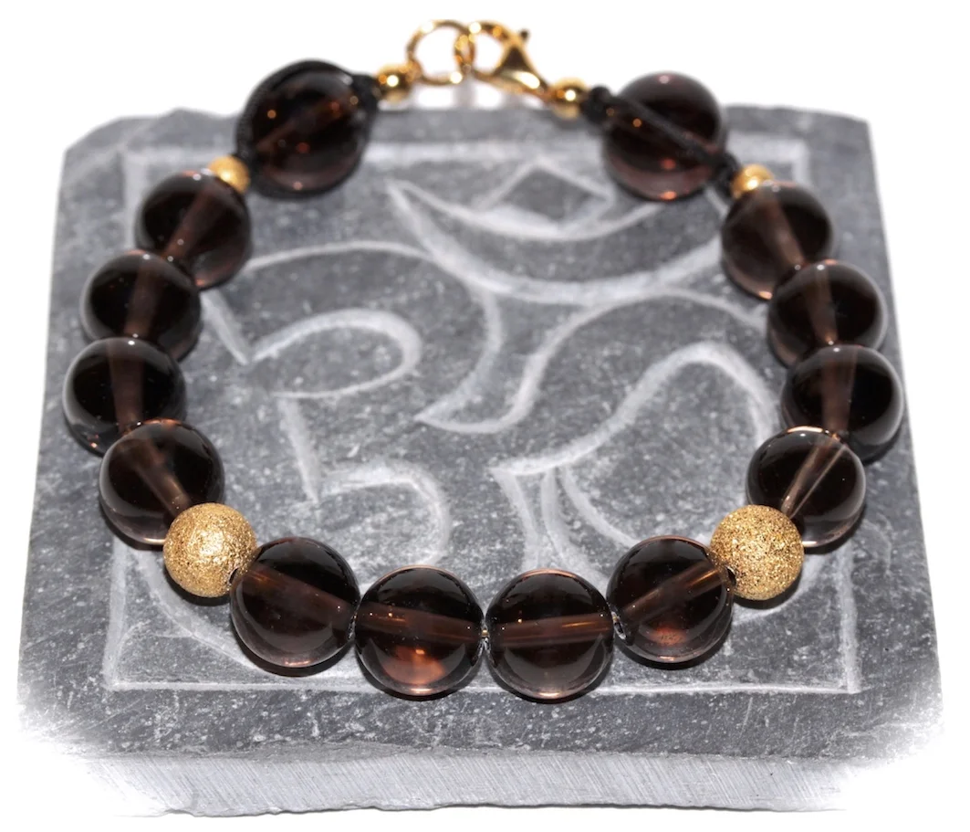 Copy of Smoked quartz bracelet with yellow gold from JAWERY Paris