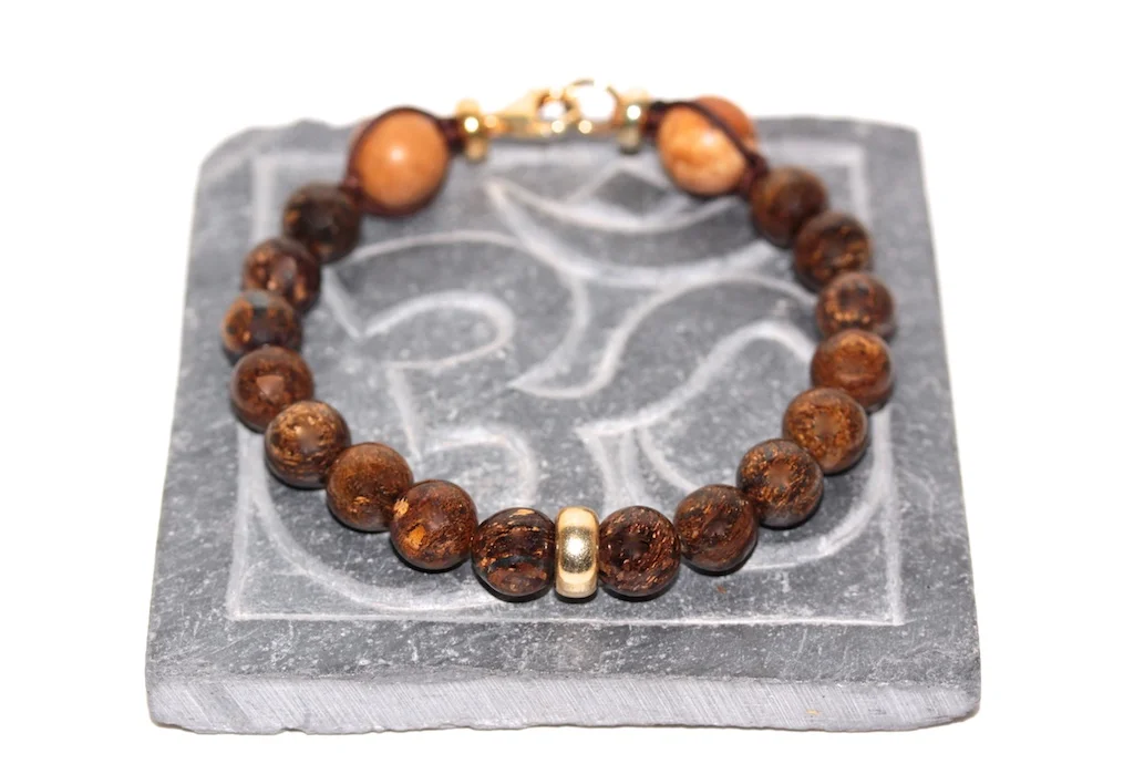 Bracelet en Bronzite et or jaune - Atelier JAWERY