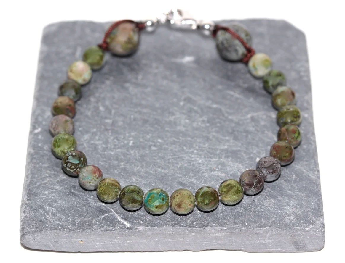 Bracelet en Jaspe vert et atelier JAWERY