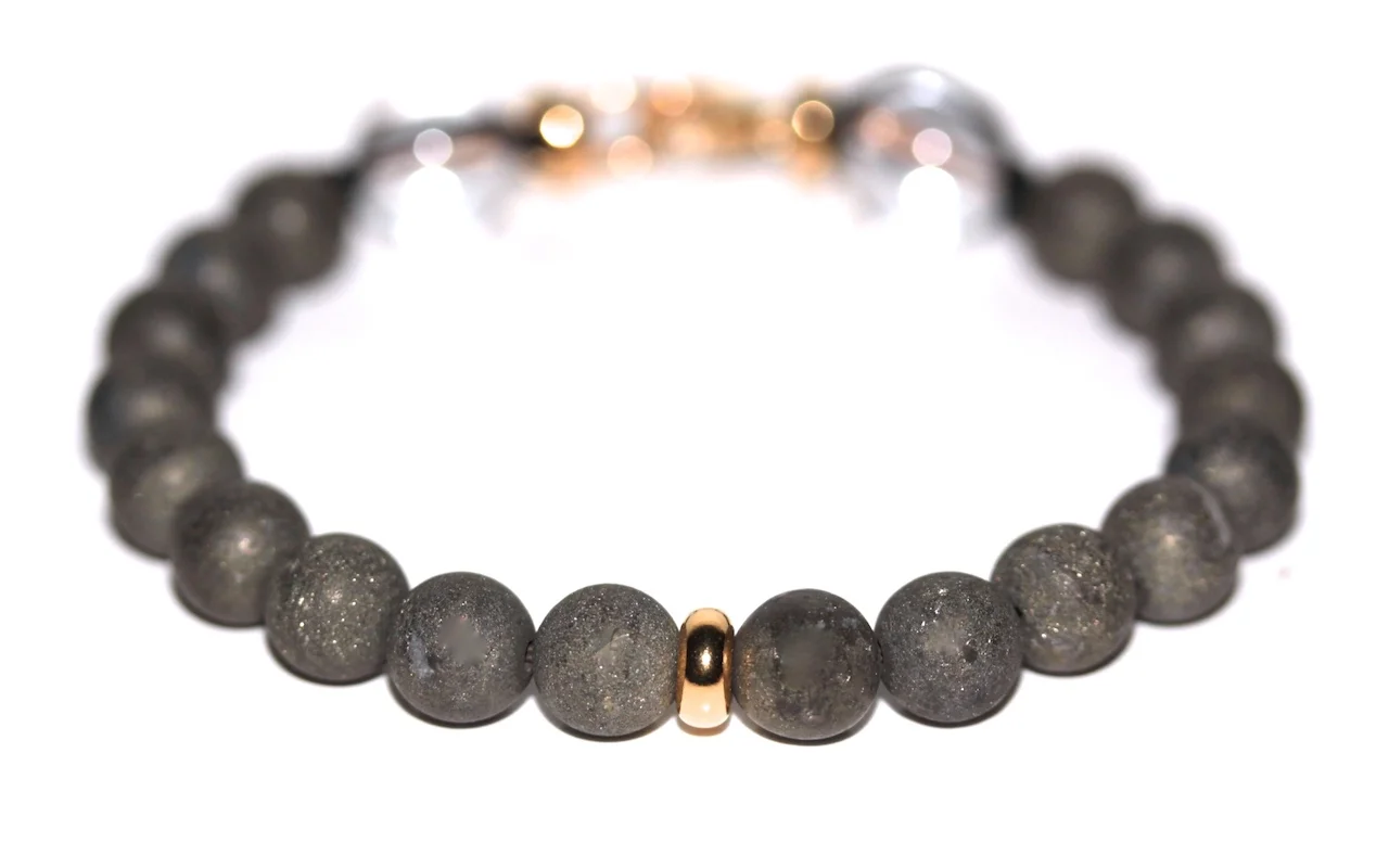 Bracelet en pyrite et or jaune de l'atelier JAWERY