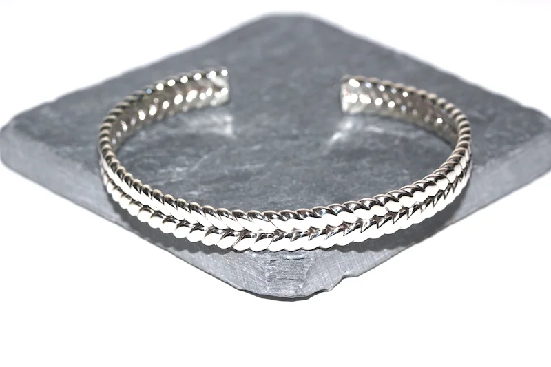 Jonc ouvert mixte en argent 925 Atelier JAWERY
