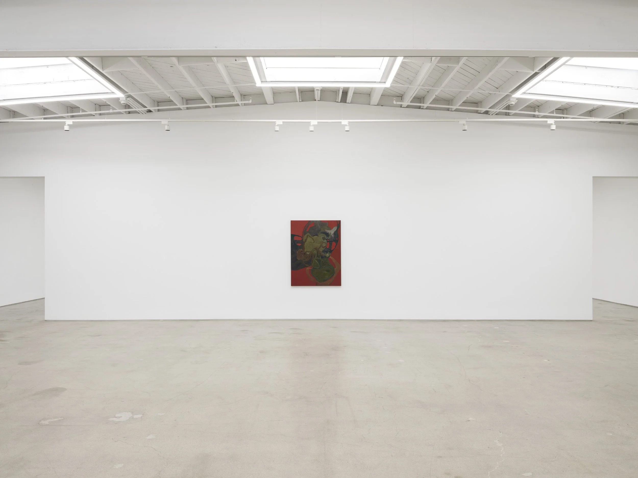Installation view of Randy Wray: Hothouse at Karma, Los Angeles, 2026, showing a single painting in a white gallery space.