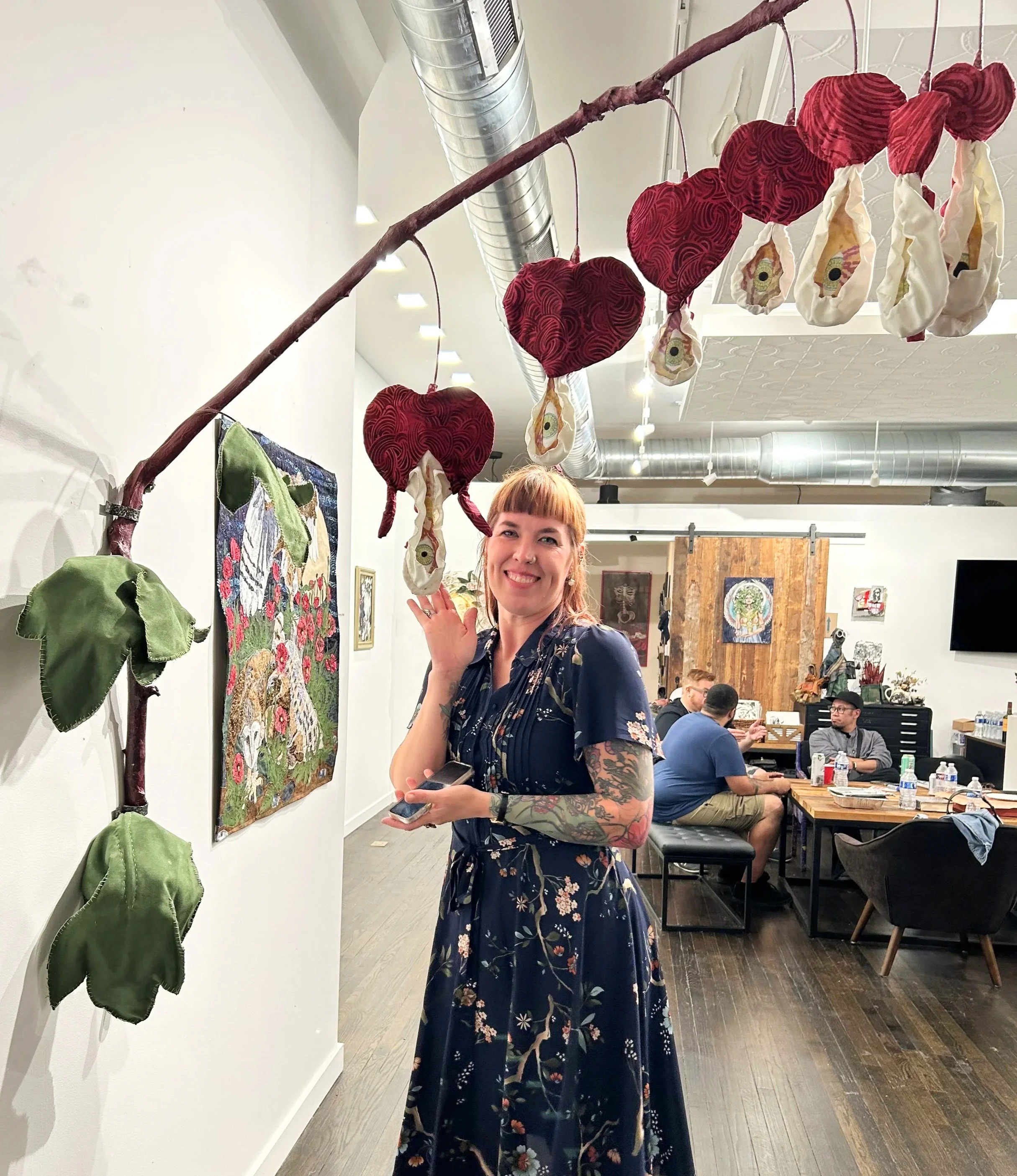 Me with Bleeding Hearts, Seeing Eyes at Smalter Gallery during my solo show "Devotion" in September 2025