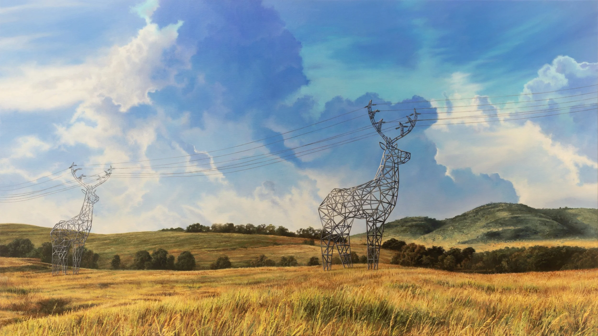 A power-line that looks like a reindeer