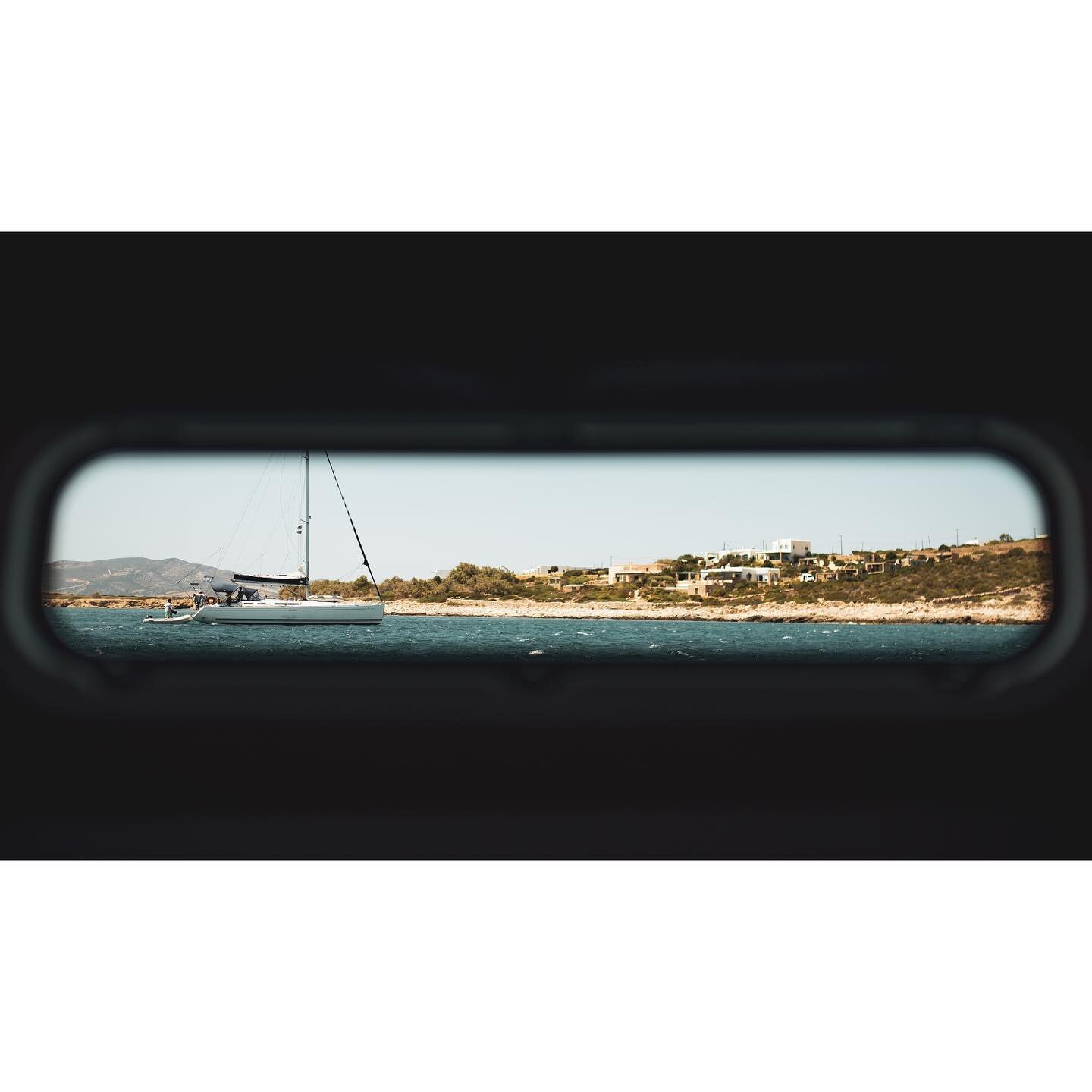 Views from below deck off the coast of Ant&iacute;paros, Greece