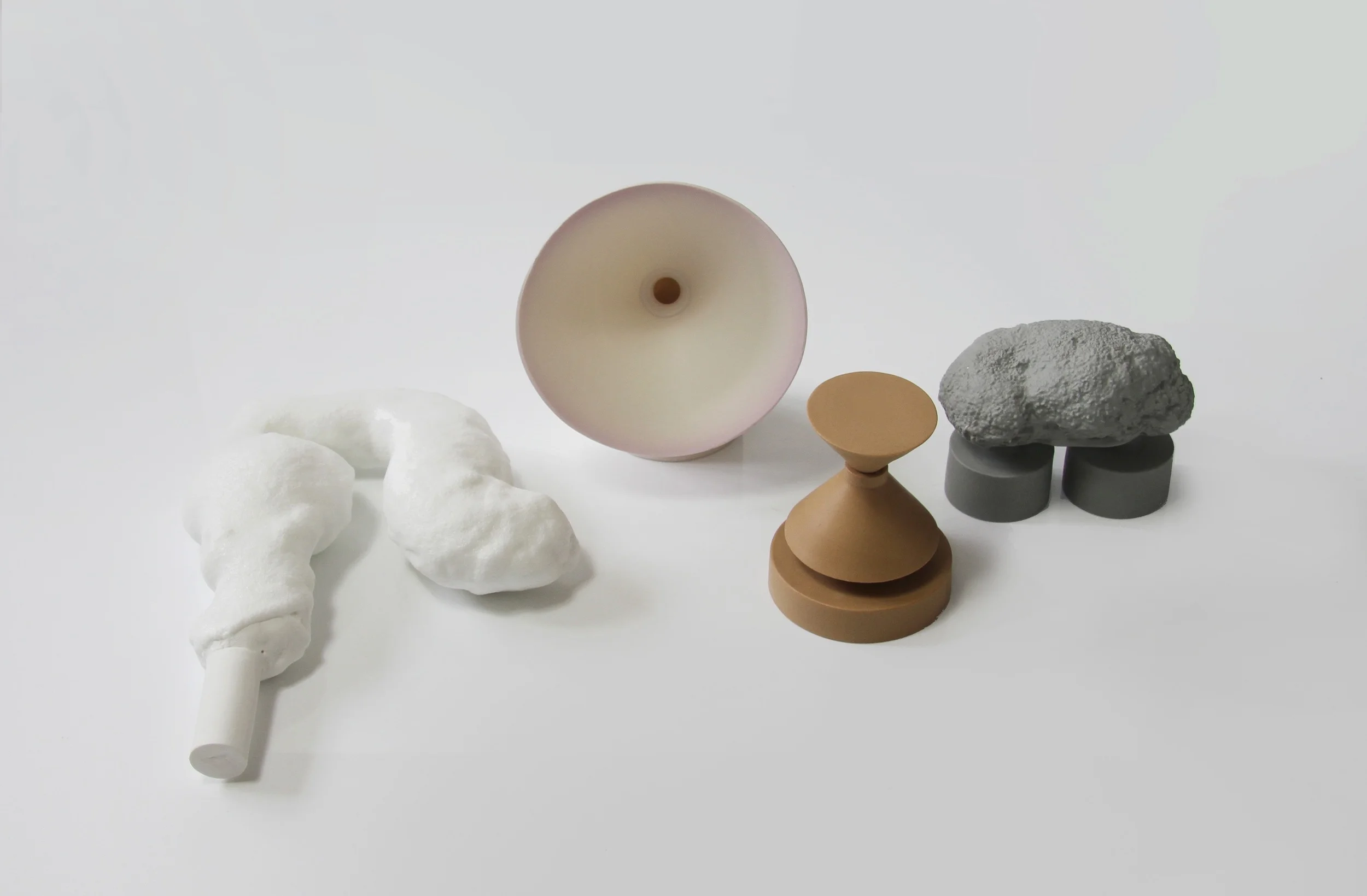 Bone China clay, glaze, parian, coloured parian, pink engobe, 2012 - 2014