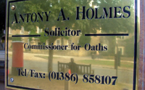 Antony A Holmes Solicitors Old British Schoolroom 47B High Street Broadway WR12 7DP Tel: 01386 858107 E: info@aaholmes.co.uk