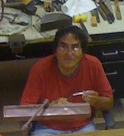 Bennie Ration at his workbench in Albuquerque, NM
