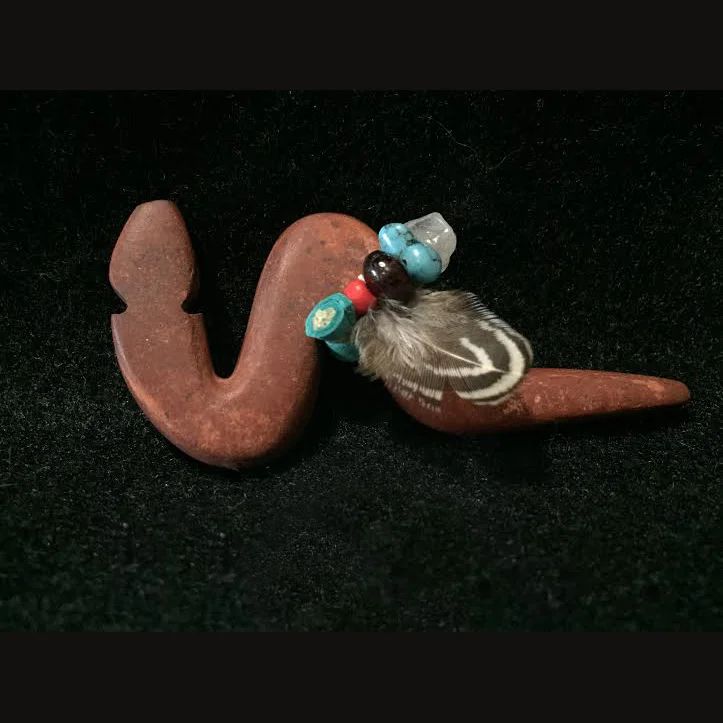 RW87L-Sioux-Delbert-ChargingCrow pipestone snake fetish.jpg