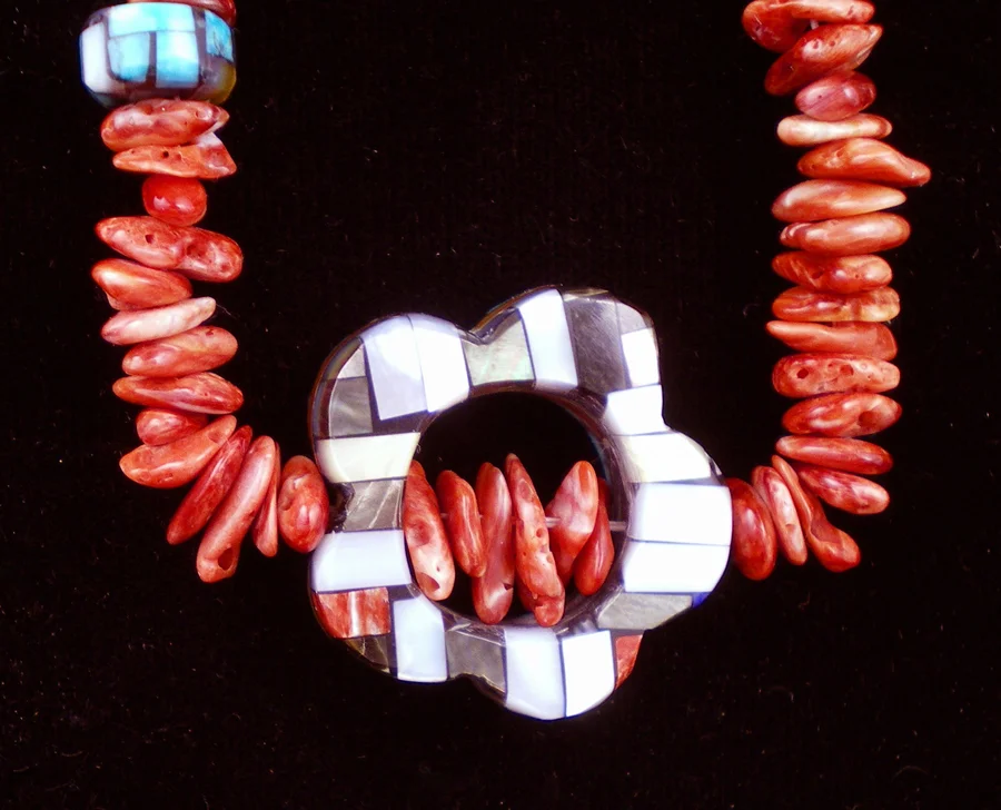 MX11A-CU-Janalee-Reano-coral-strand-necklace with shell overlay pendant-3.jpg