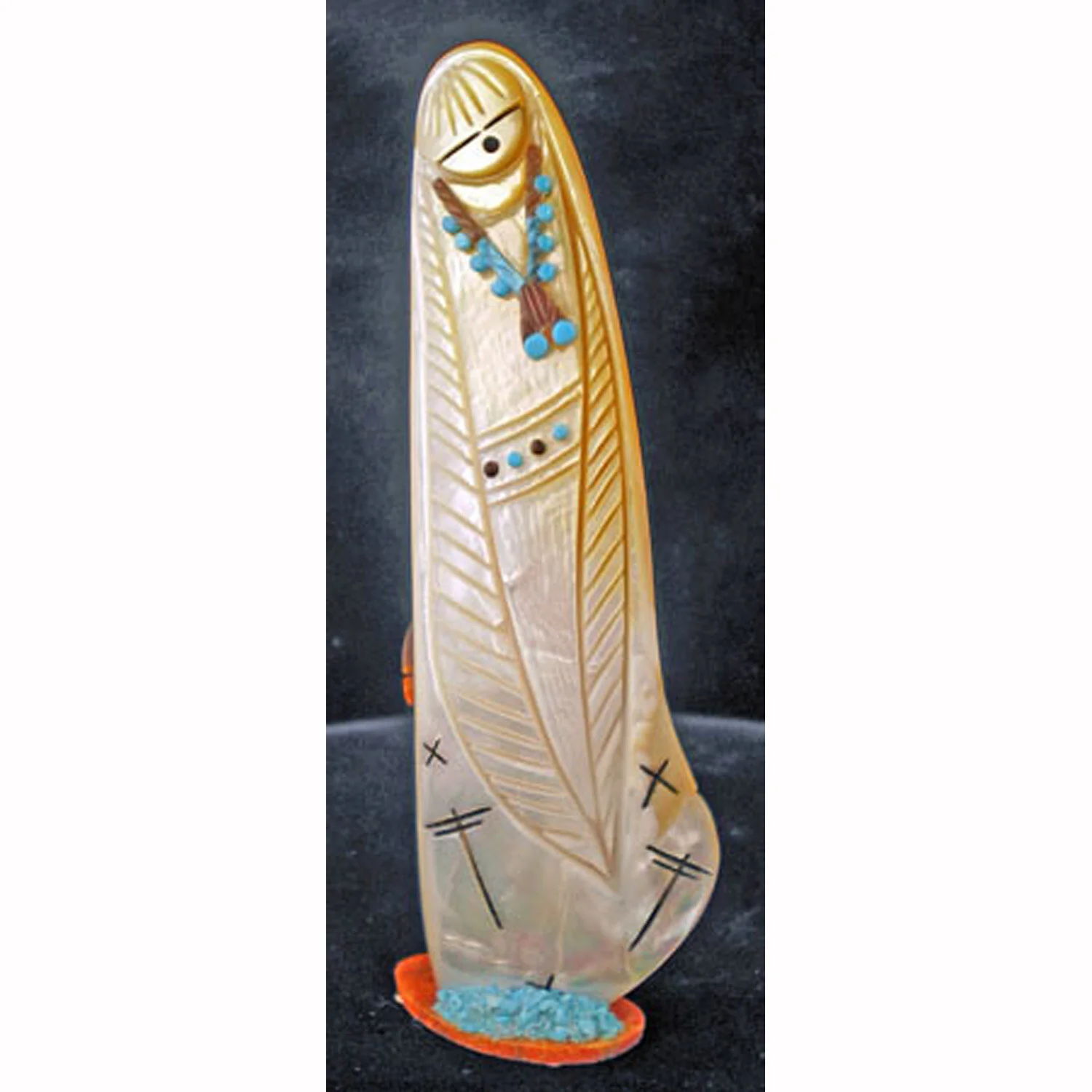 Vicky Quandelacy mother-of-pearl Zuni corn maiden — Find Zuni 