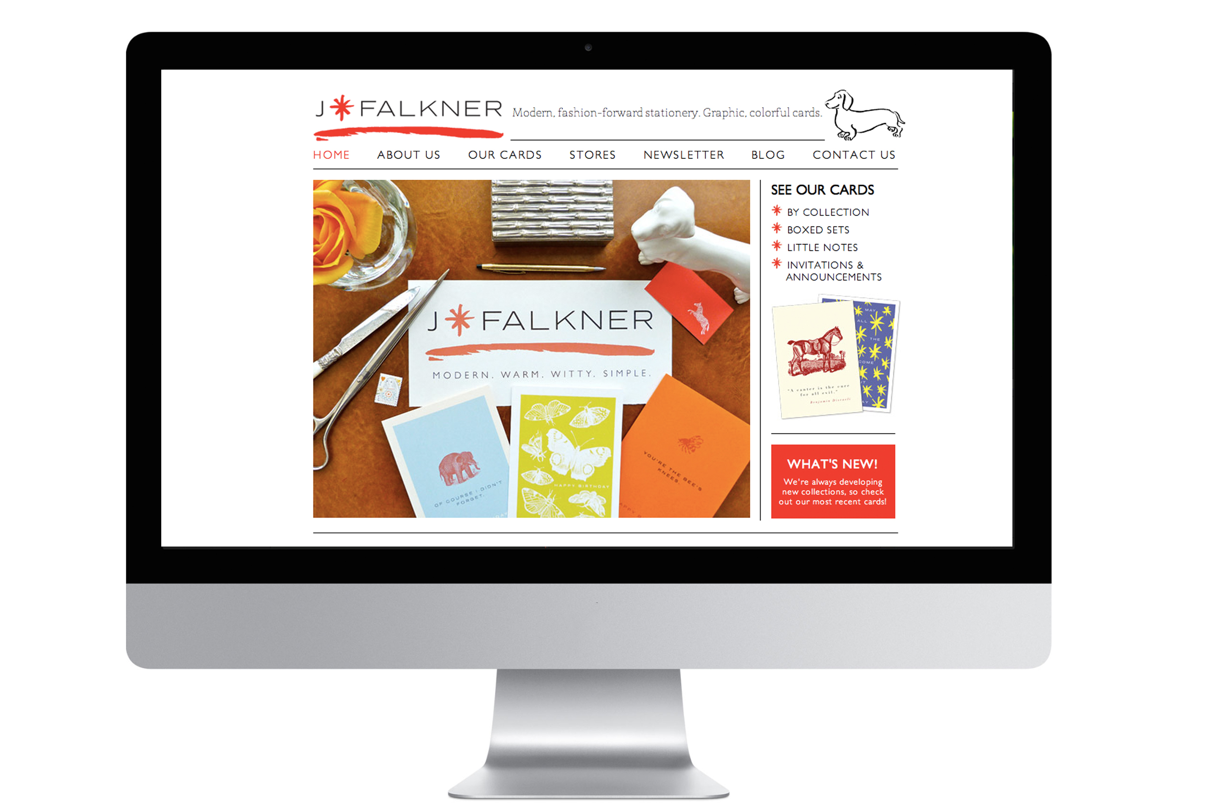 J. FALKNER Jason needed a website that could serve as both a catalog and a retail storefront. A simple interface that complemented his aesthetic was achieved with lots of interaction from the client.