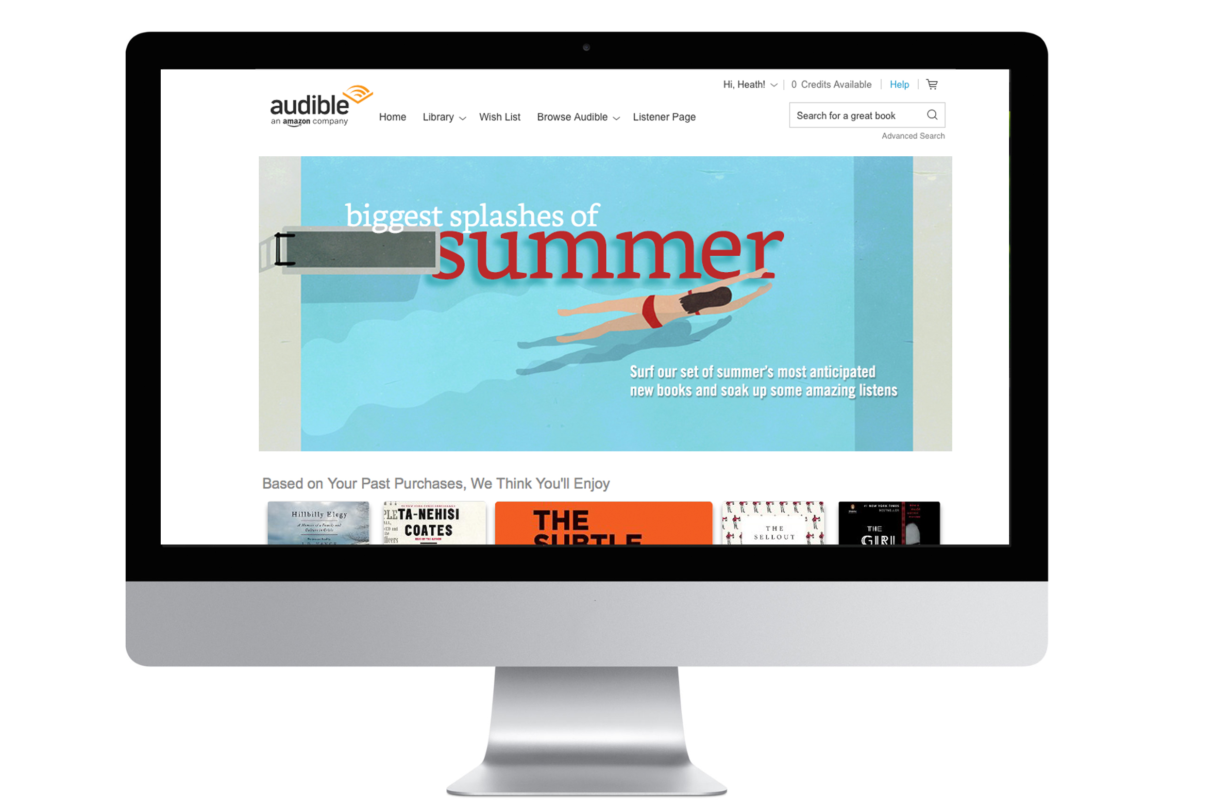 BIGGEST SPLASHES OF SUMMER This seasonal preview campaign was a huge engagement driver. The illustration treatment went in a new direction and caught attention. Eight of the featured titles hit the best-seller list while still in pre-order.