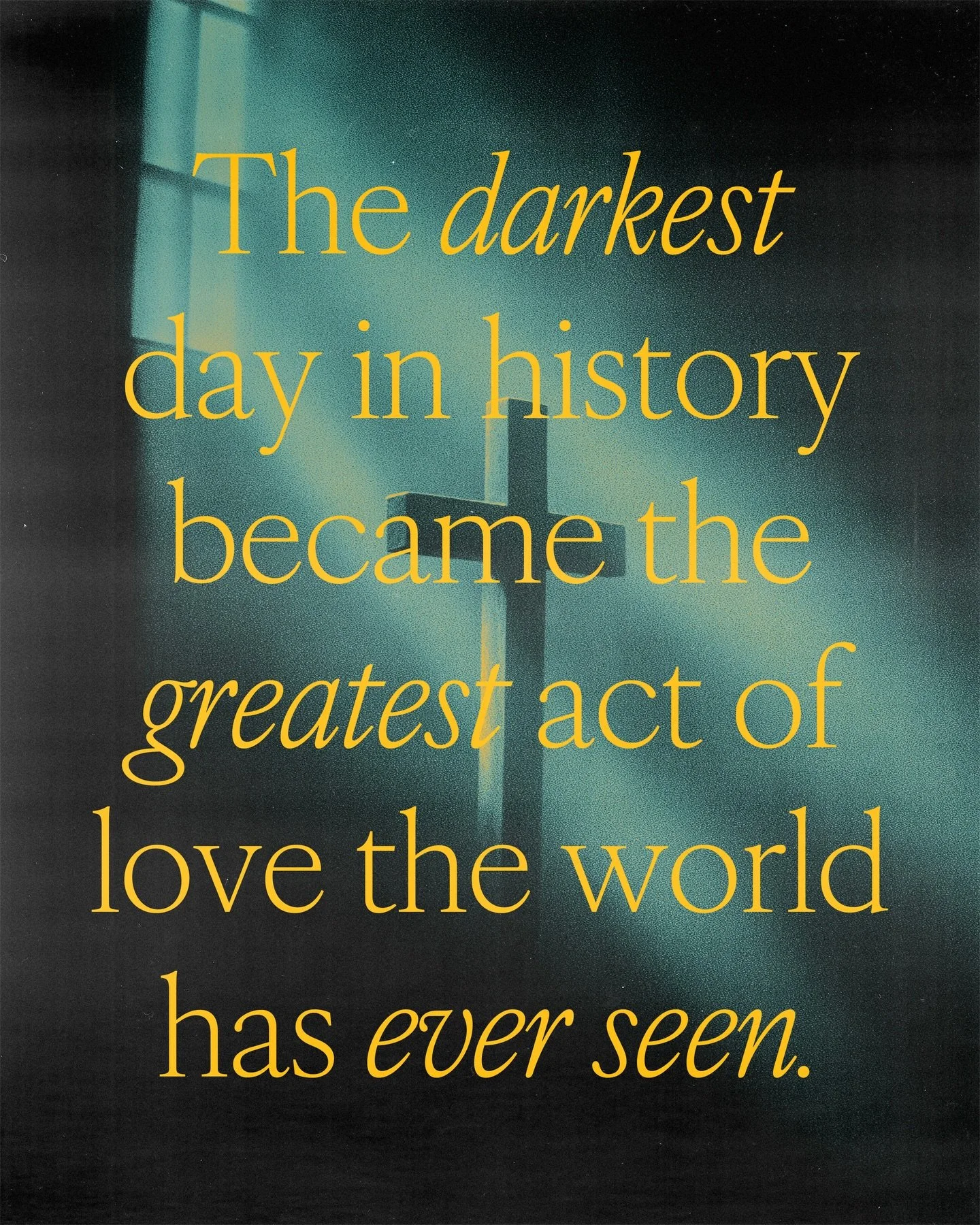 Good Friday invites us into a mystery we&rsquo;ll never fully grasp: perfect love choosing sacrifice, perfect holiness stepping into sin&rsquo;s shadow, and perfect strength embracing weakness for our sake.

The weight of this day is real, yet it&rsq