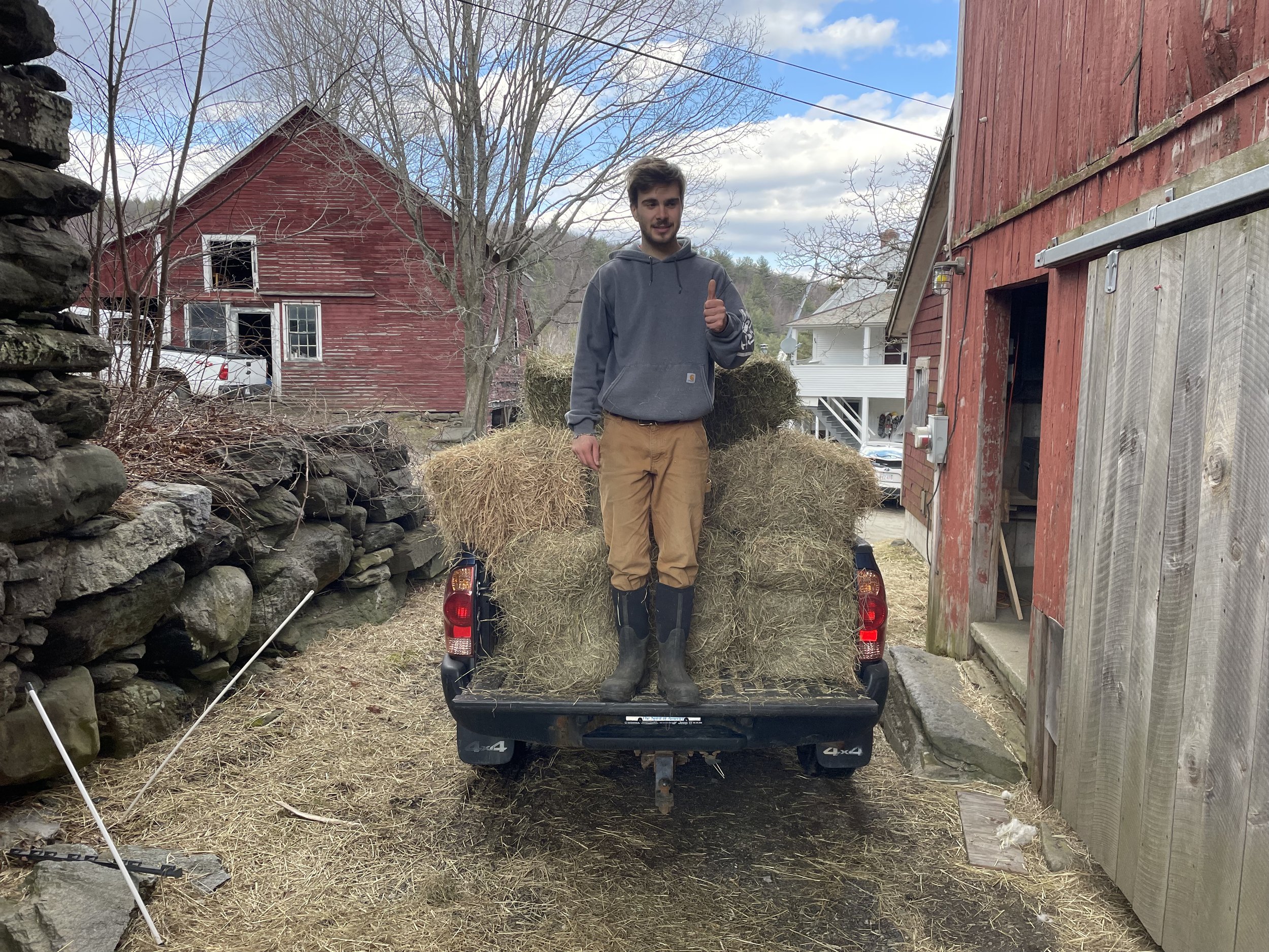 Moving and stacking hay 