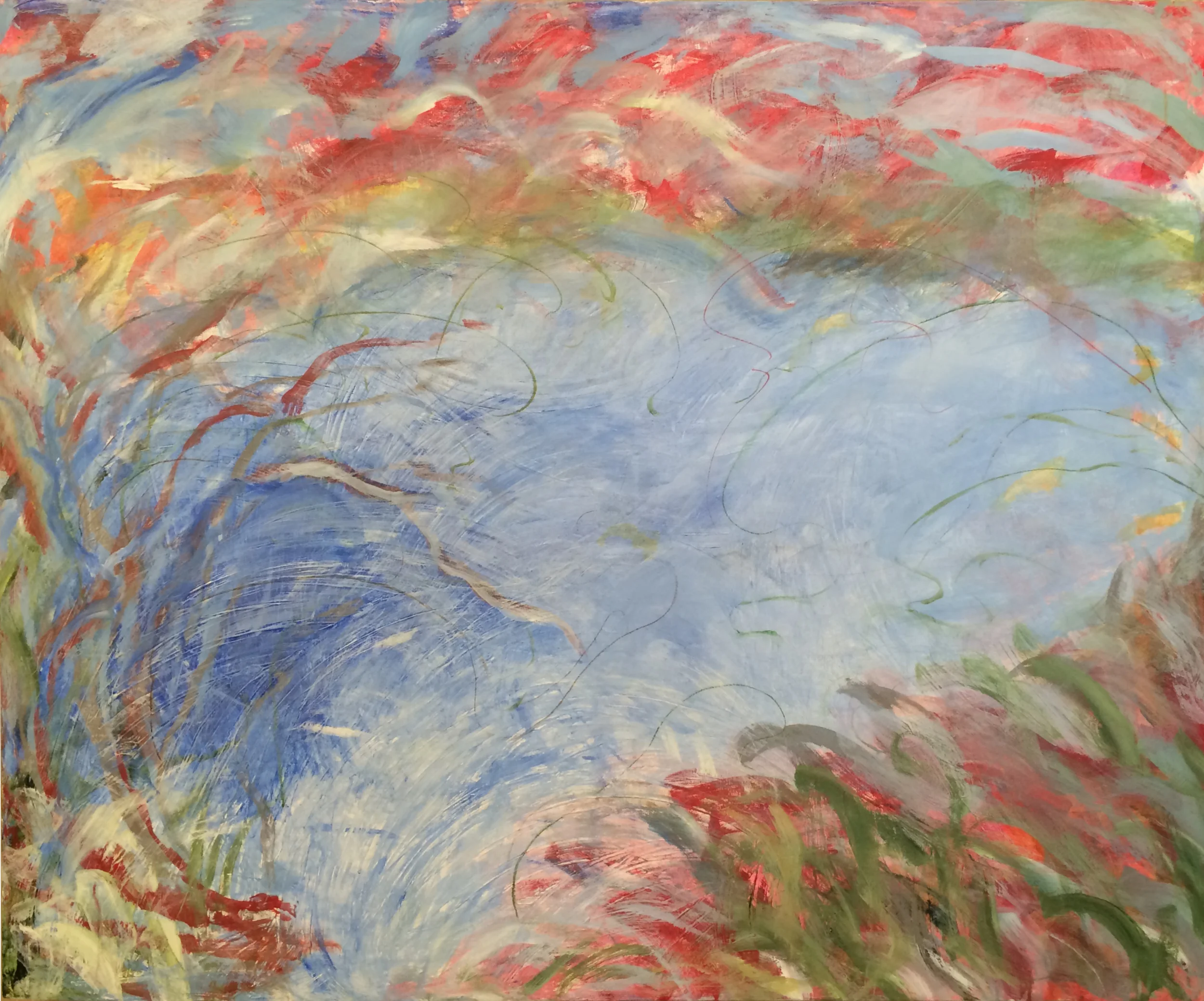 The Casting Pond No. 4: Fish in the Water, Fish in the Sky<br>54"x 66"