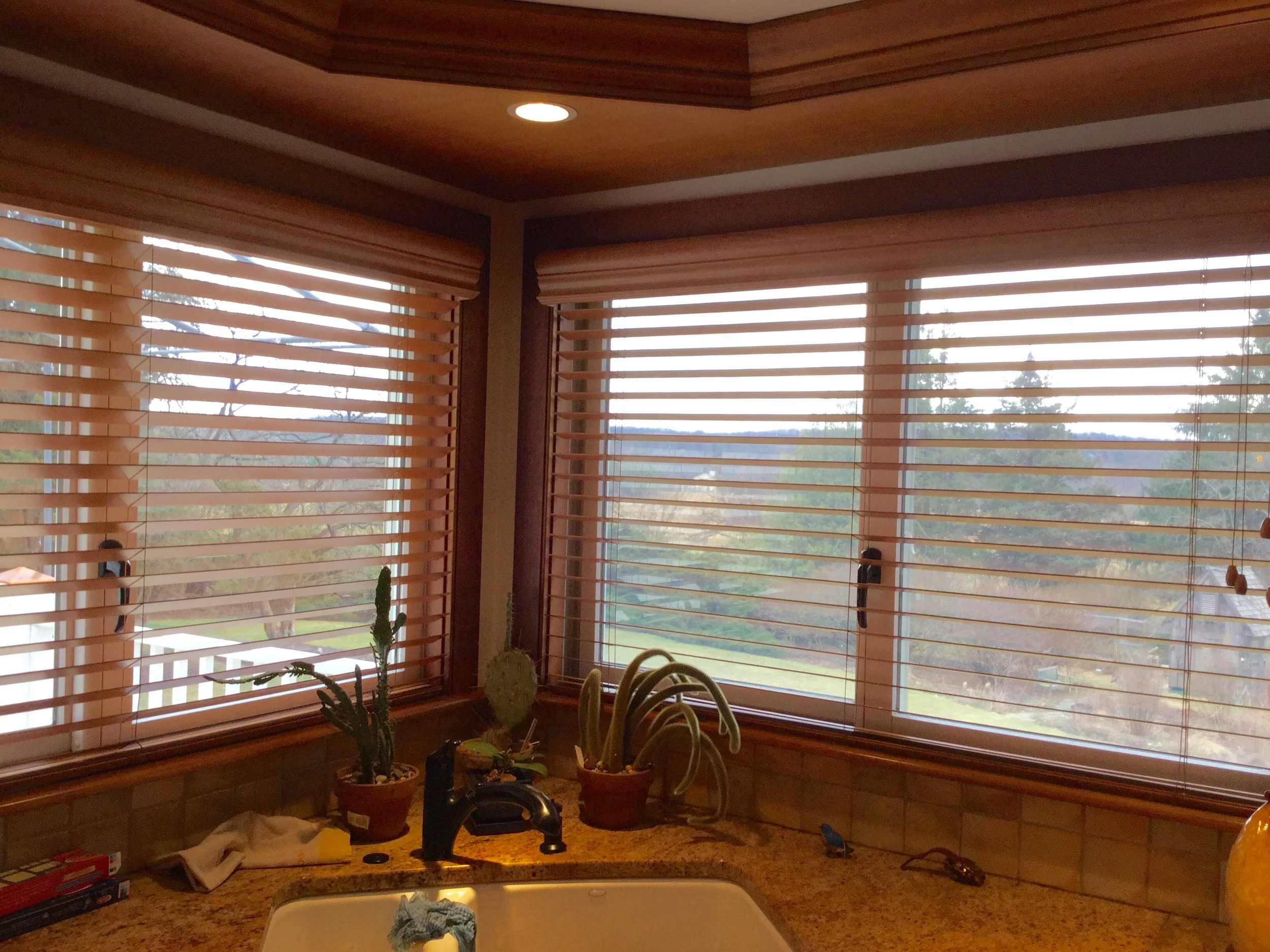2 Inch wood stained blinds