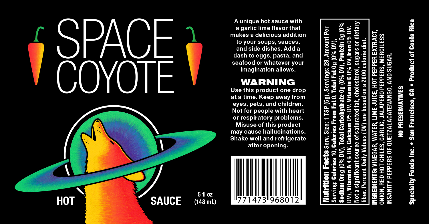 Space Coyote Hot Sauce Label (2013)