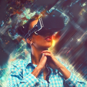 Woman in virtual reality