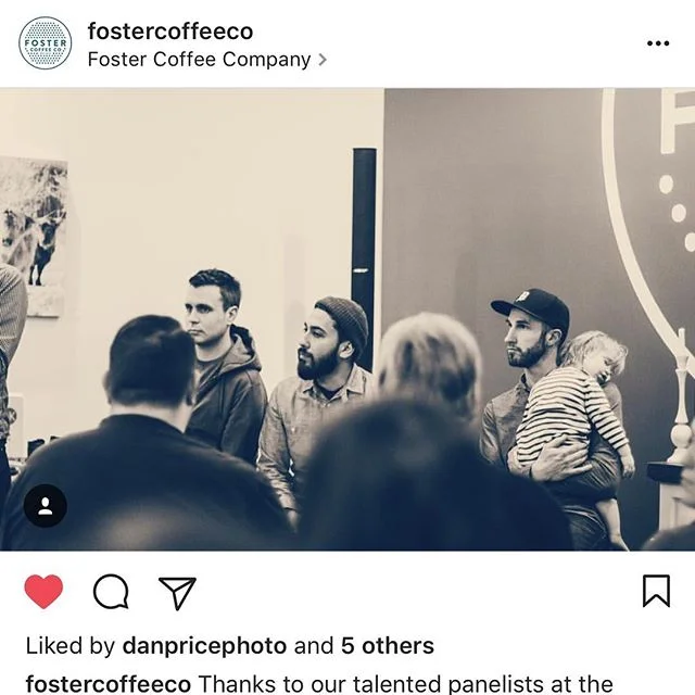 So stoked to hold my kid and to give the key note talk tonight @fostercoffeeco about innovation within filmmaking and the creative process. Showed my #shotoverg1giveaway film and heard some great responses and awesome encouragement and so stoked to j