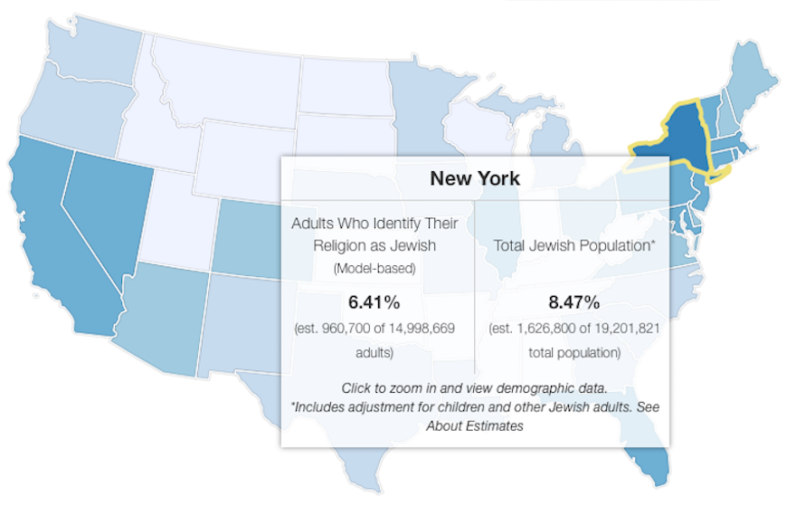 Photo courtesy of: JTA/American Jewish Population Project