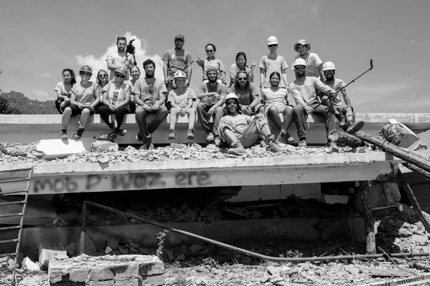 Team picture to celebrate a successful and safe demolition. 