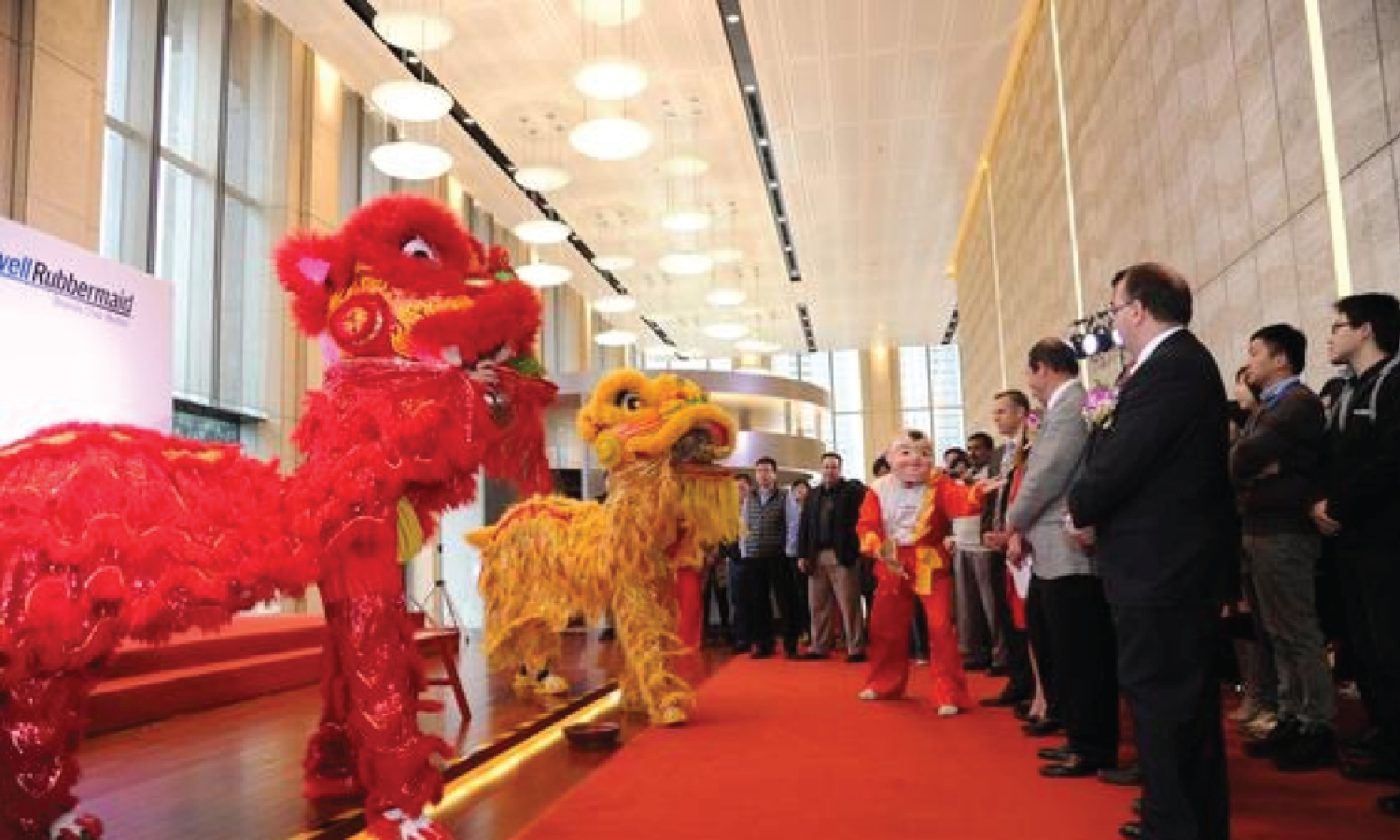 A traditional lion dance marked the opening of the expanded Newell Rubbermaid office in Shanghai in 2012 Courtesy: Newell Rubbermaid