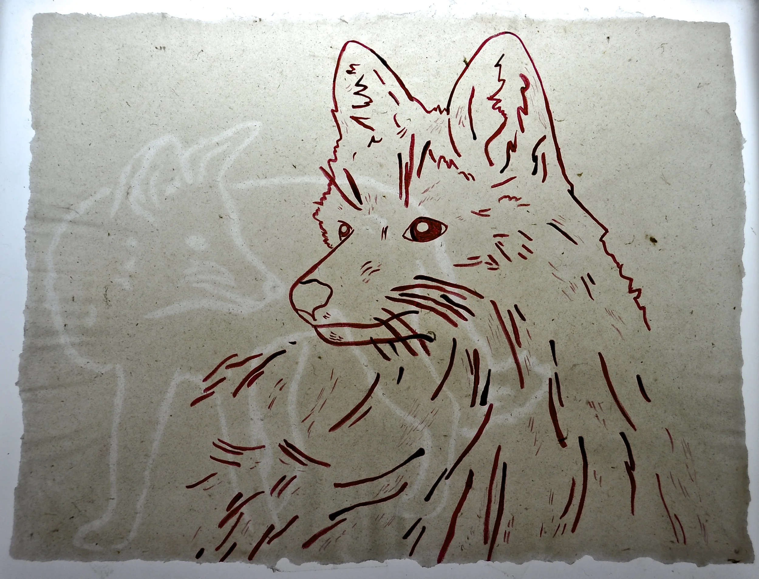  Handmade paper, gouache, 2014 