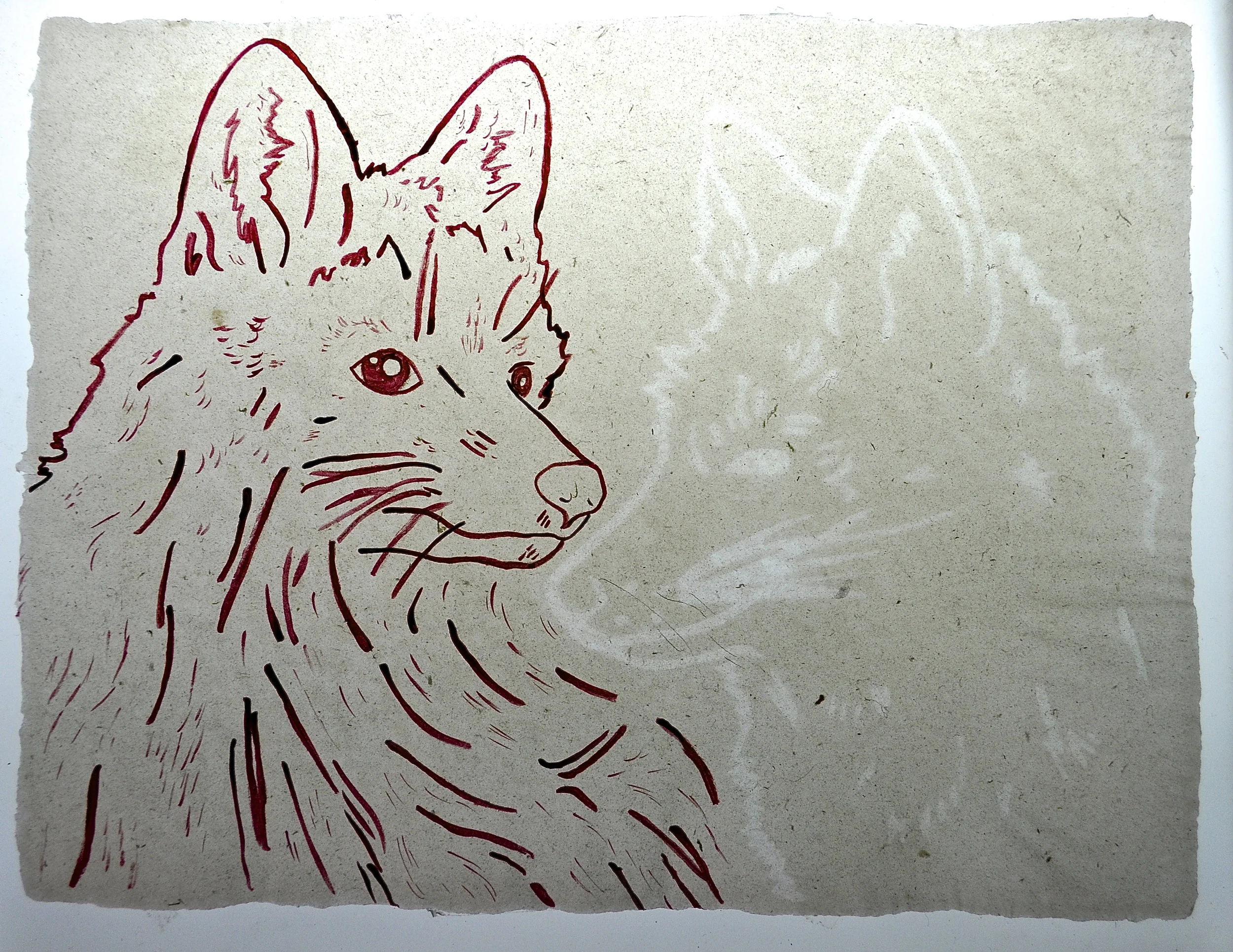  Handmade paper, gouache, 2014 