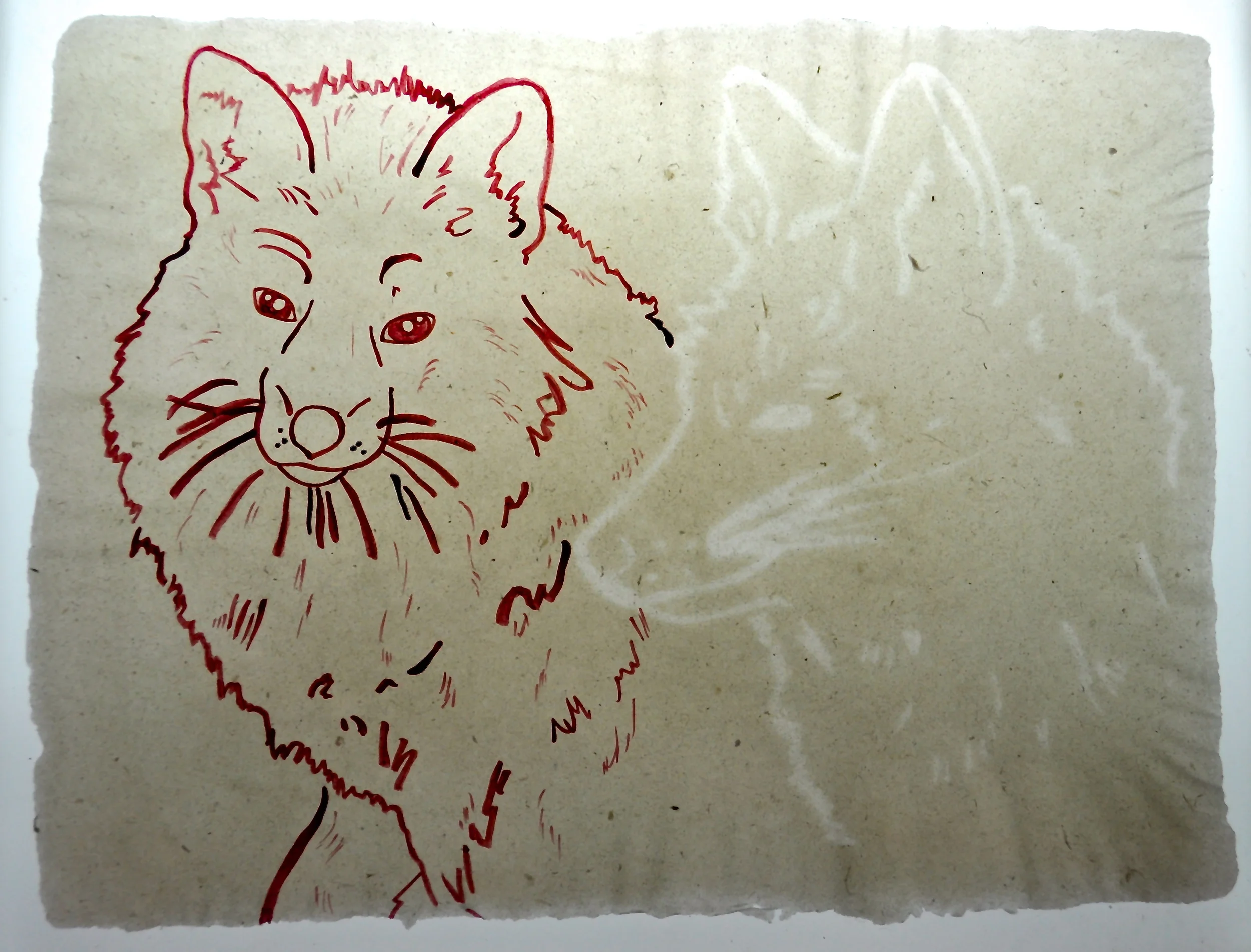  Handmade paper, gouache, 2014 