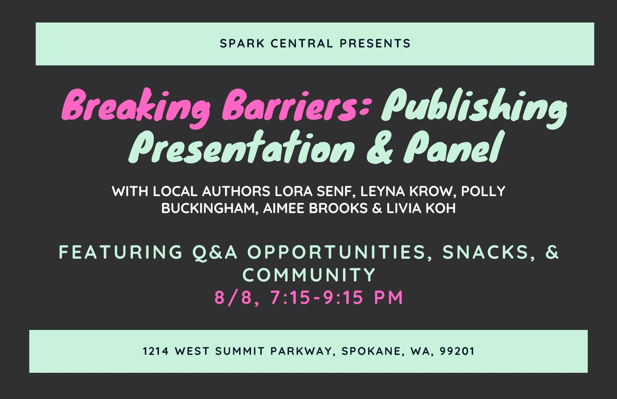 Breaking Barriers: Publishing Presentation &amp; Panel