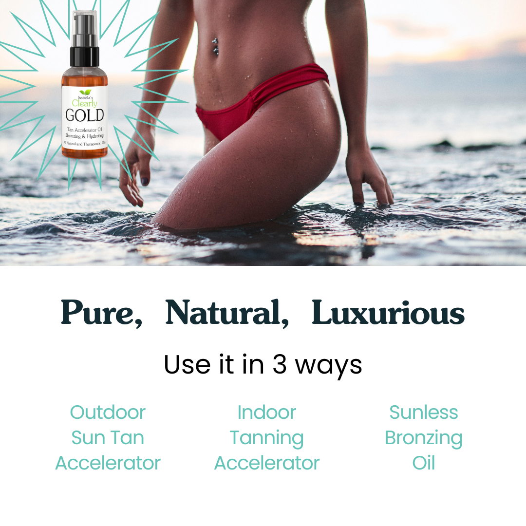 Isabella's Clearly GOLD, Natural Tanning Oil with Carrot Seed for a