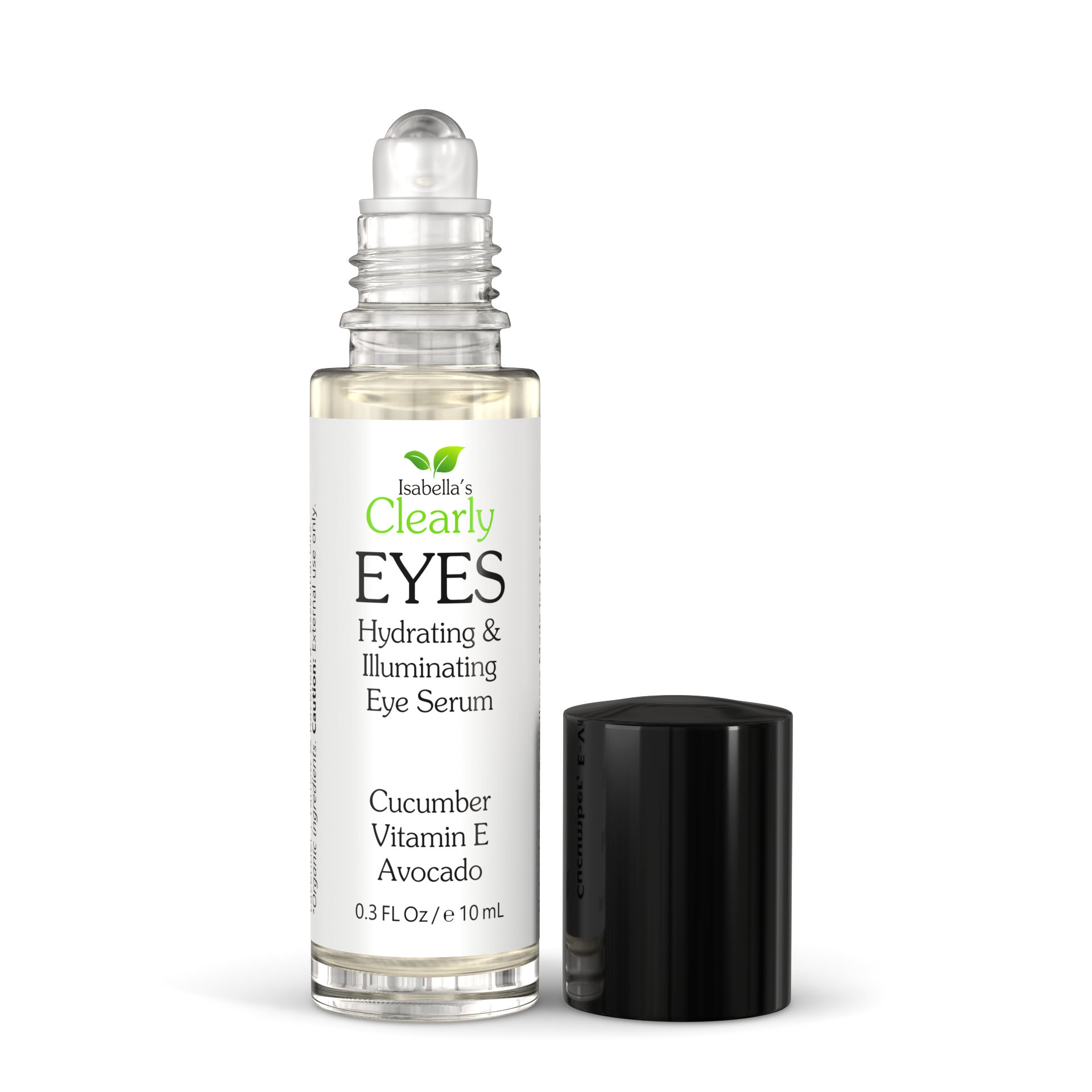 Isabella's Clearly Eyes Anti Aging Eye Serum for Puffiness, Dark Circles, Wrinkles, Fine Lines and Crow's Feet. Brightening and Illuminating Eye Serum with Roller for Eye Bags. Natural and Organic.