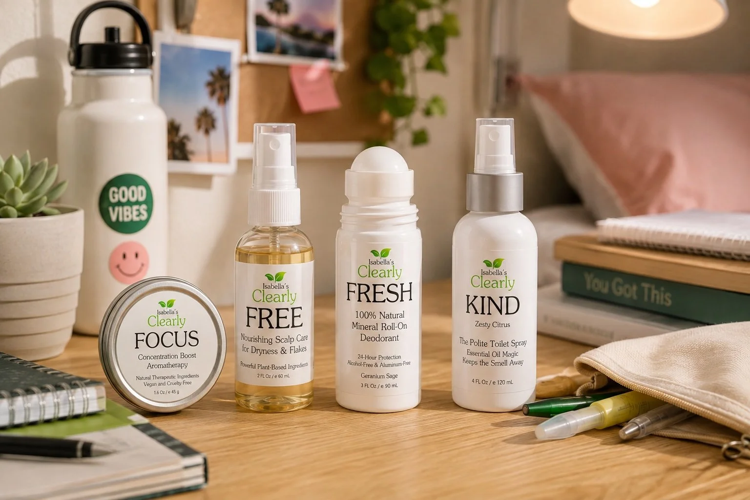 Back to School for Teens and College Kids Personal Care Essentials for Bathroom, Deodorant, Focus, Study Habits, and Clear Skin