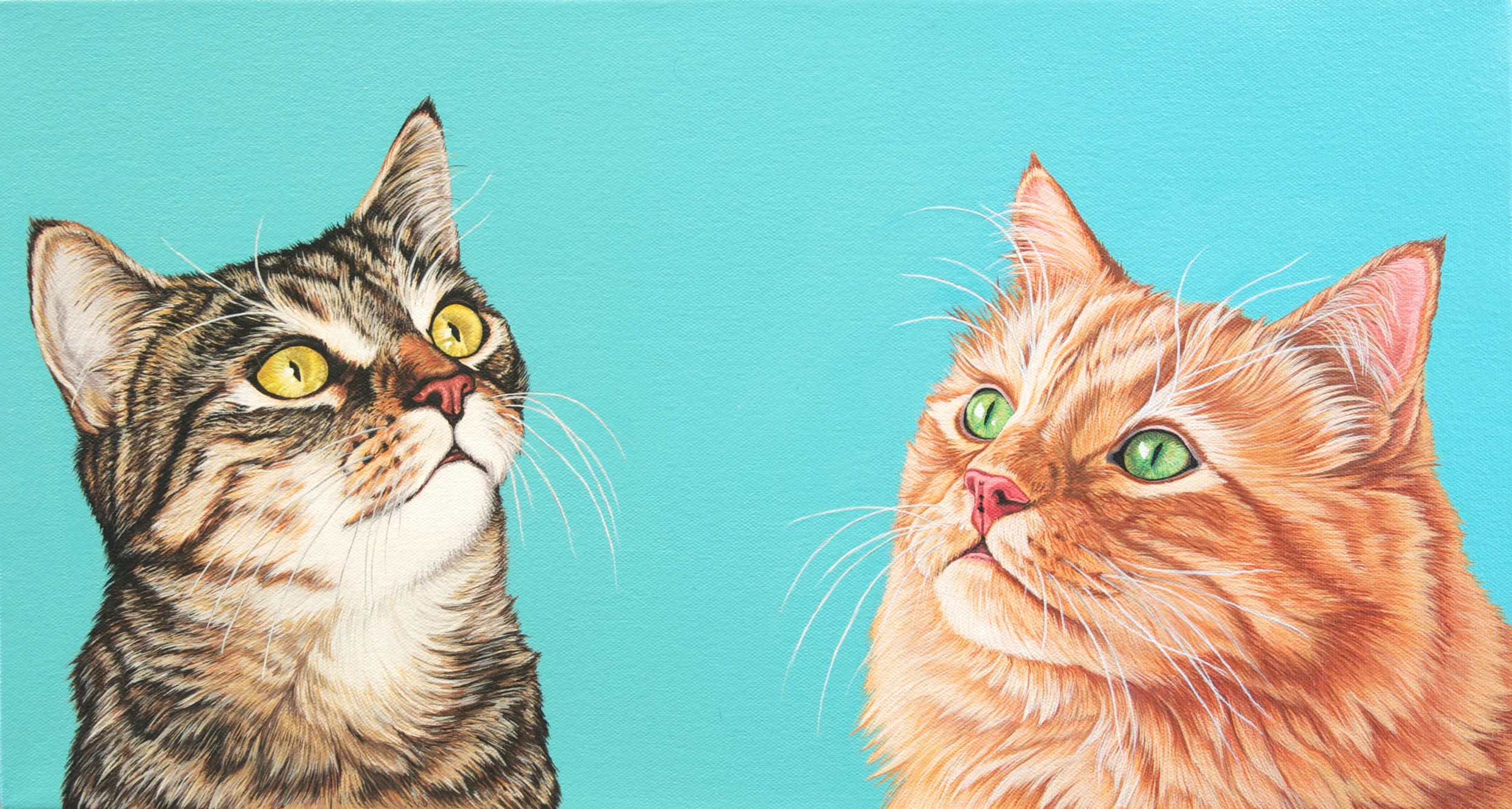 "Giac + Tai", latex enamel on canvas, 11"x 20", 2015