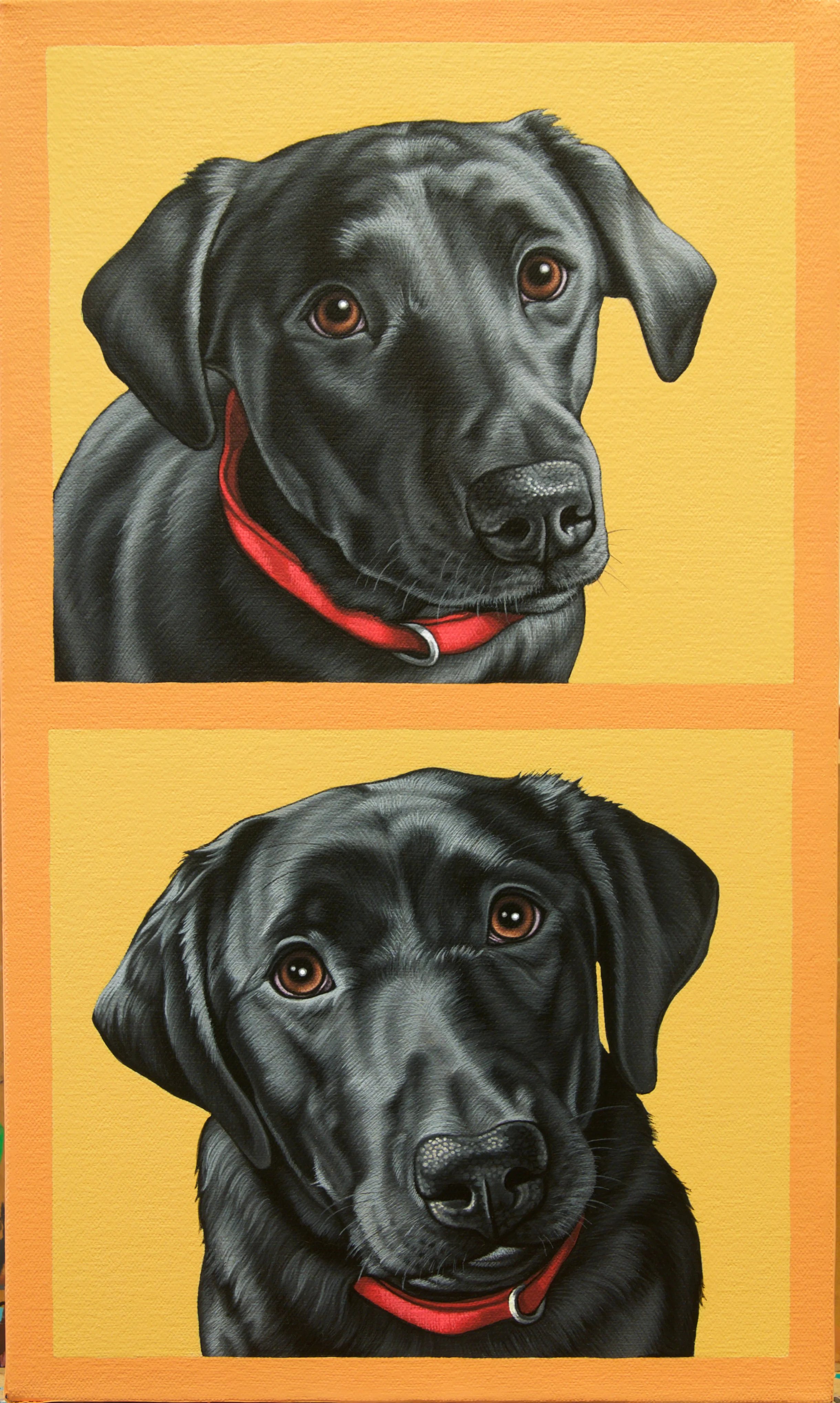 "Mollie + Zoe", latex enamel on canvas, 10" x 17", 2017