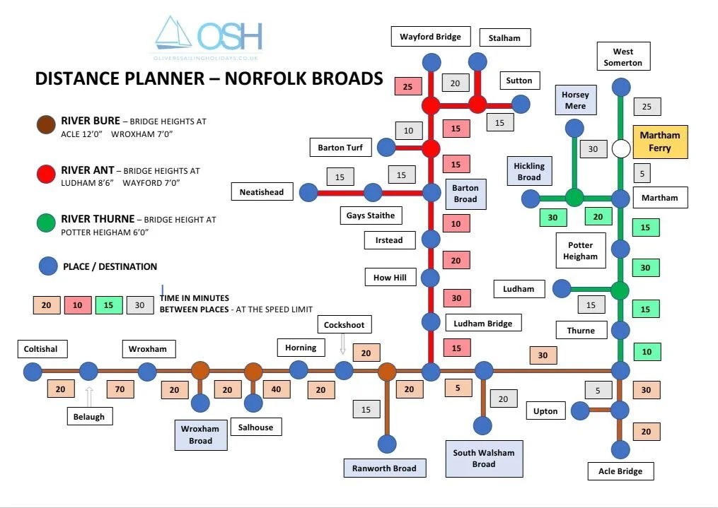 Oliver's Sailing Holidays UK Route planner — Oliver's Sailing Holidays UK